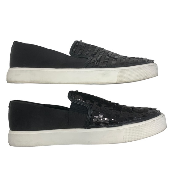 Sam Edelman Elton Black Sequin Slip-On Sneakers Loafers Size 8.5 - Picture 6 of 9